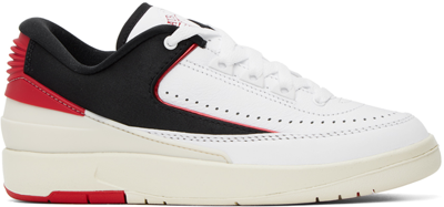 Nike White & Black Air Jordan 2 Retro Low Sneakers In White/university Red