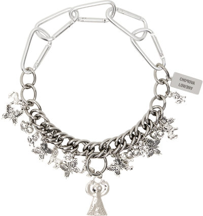 Chopova Lowena Multi-charm Detail Necklace In Silver
