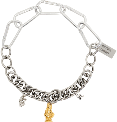 Chopova Lowena Silver Cornish Pixie Charm Necklace In Multi