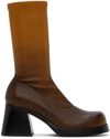 Miista Side Zipper Boots In Brown