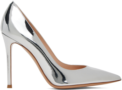 Gianvito Rossi Silver Gianvito 105 Heels In Arge