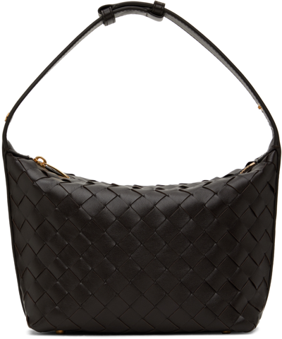 Bottega Veneta Brown Mini Wallace Bag In Black