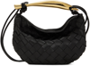 Bottega Veneta Black Mini Sardine Shoulder Bag In 1019 Black M Brass