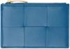 BOTTEGA VENETA BLUE CASSETTE ZIPPERED CARD HOLDER