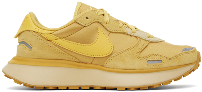 Nike Gold Phoenix Waffle Sneakers In Wheat Gold/saturn