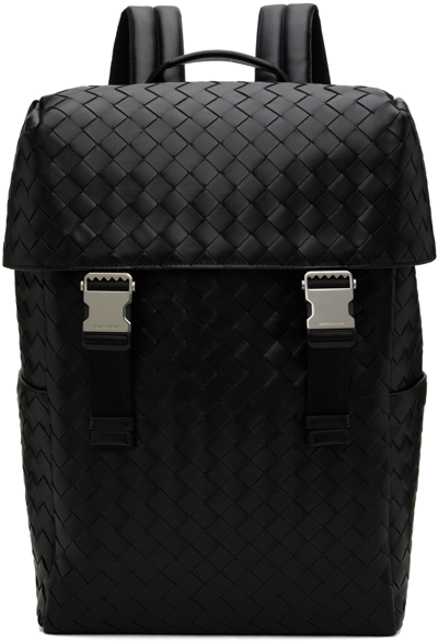 Bottega Veneta Intrecciato Backpack In 8803-black-silver