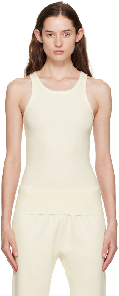 Éterne Off-white High Neck Tank Top In Ivory