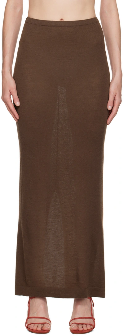 Éterne Brown Emma Maxi Skirt In Chocolate