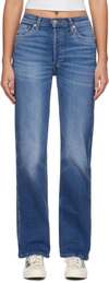Re/done Blue 90s High Rise Jeans In Jacaranda