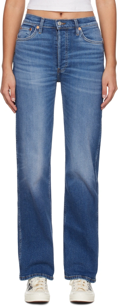 Re/done Blue 90s High Rise Jeans In Jacaranda