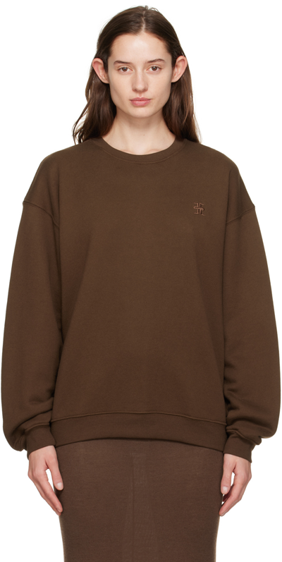 Éterne Brown Oversized Sweatshirt In Heather Brown