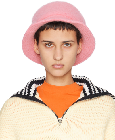 Marni Pink Brushed Alpaca Bucket Hat In 00c33 Camellia