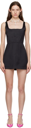 Pristine Black Obsession Minidress In Black Satin