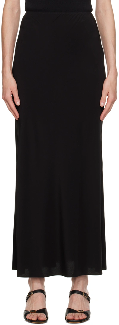 Matteau Organic Silk-crepe Maxi Skirt In Black