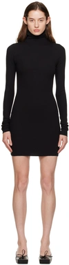 Éterne Long-sleeve Crewneck Knit Mini Dress In Black