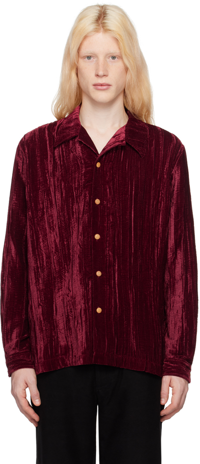 Séfr Red Lou Shirt In Red Velvet