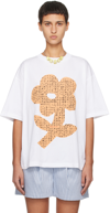 Marni Short-sleeve T-shirt With Large Flower Graphic And Relaxed Fit In Fww01 Lily White