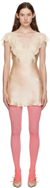 Pristine Beige Tristessa Minidress In Blush