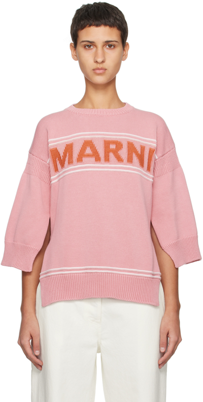 Marni Pink Vented Sweater In 00c13 Pink Gummy