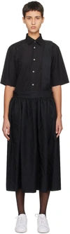 BLACK COMME DES GARÇONS BLACK SHOULDER STRAP MIDI SKIRT