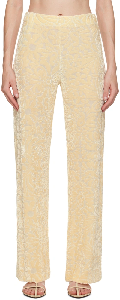 Jil Sander Off-white Flocked Trousers In 280 Natural