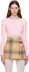 Pristine Pink Scintilla Cardigan In Sugar Pink