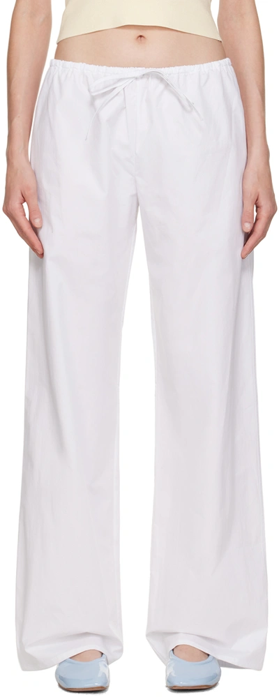 Matteau White Drawstring Trousers