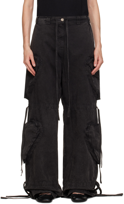 Abra Ssense Exclusive Black Trousers In Washed Black