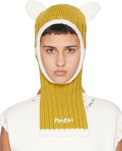 Marni Yellow Ear Balaclava In 00y58 Dark Lemmon