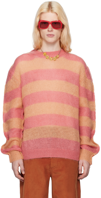 Marni Stripe-print Knit Jumper In Mxr01 Light Peach