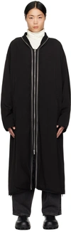 JIL SANDER BLACK DOUBLE-LAYER COAT