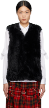 BLACK COMME DES GARÇONS BLACK V-NECK FAUX-FUR VEST