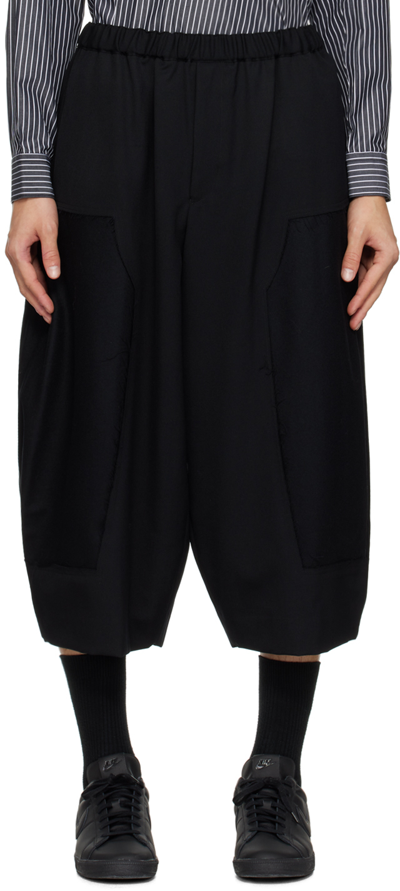 Black Comme Des Garçons Black Paneled Trousers In 1 Black
