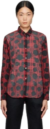 BLACK COMME DES GARÇONS BLACK & RED PRINTED SHIRT