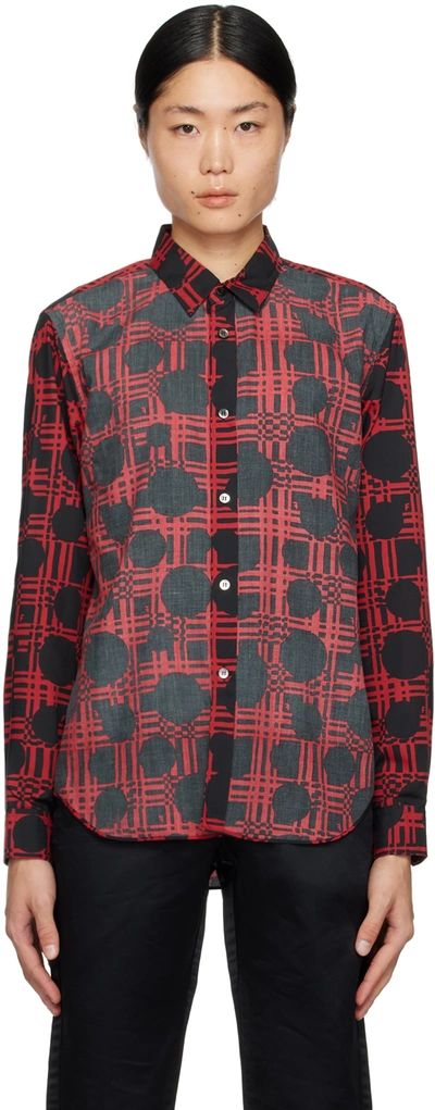 Black Comme Des Garçons Graphic-print Classic-collar Shirt In Black