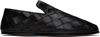 Bottega Veneta Sawyer Blue Slip-on Sneakers With Logo Detail And Intreccio Motif In Leather Man In 1000-black