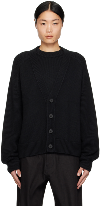 Studio Nicholson Navy Michel Cardigan In Darkest Navy