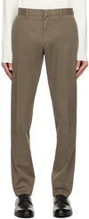 Zegna Taupe Four-pocket Trousers In N07
