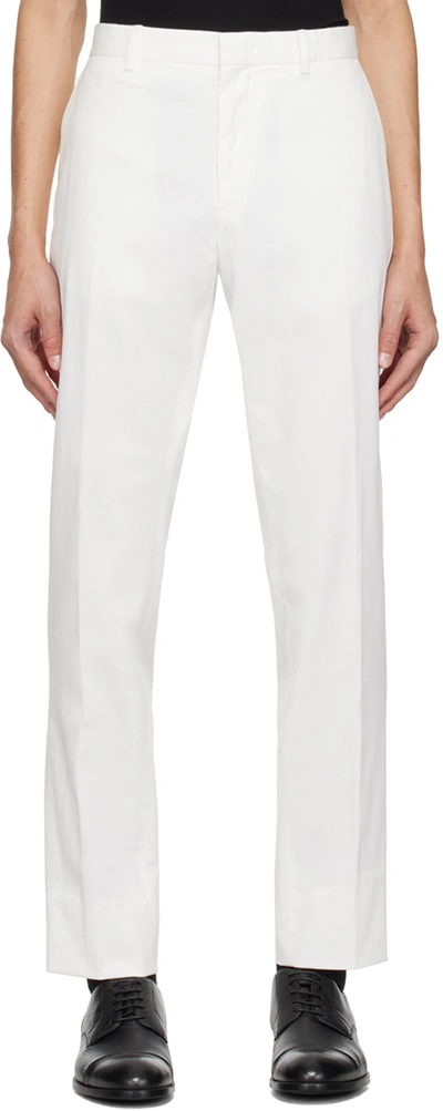 Zegna Slim-fit Straight-leg Stretch-cotton Twill Trousers In N00