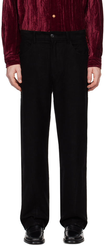 Séfr Black Santana Trousers In Black Velour