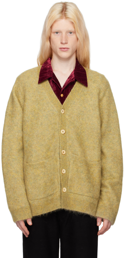 Séfr Green Kaito Cardigan In Pastel Mohair