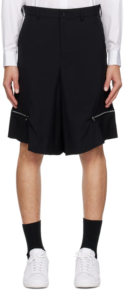 Black Comme Des Garçons Black Vented Shorts In 1 Black