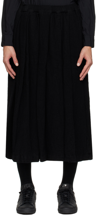 Black Comme Des Garçons Pleated Wool Skirt In Black