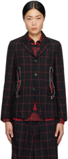 BLACK COMME DES GARÇONS BLACK & RED VENTED BLAZER