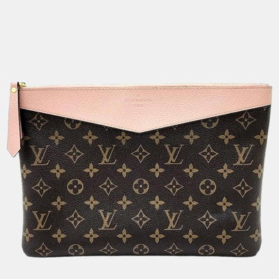 Pre-owned Louis Vuitton Daily Clutch In Brown