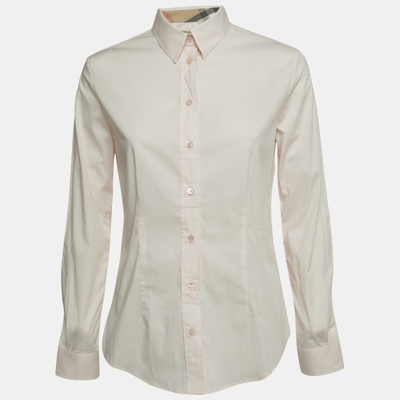 Pre-owned Burberry Light Pink Cotton Button Front Shirt S