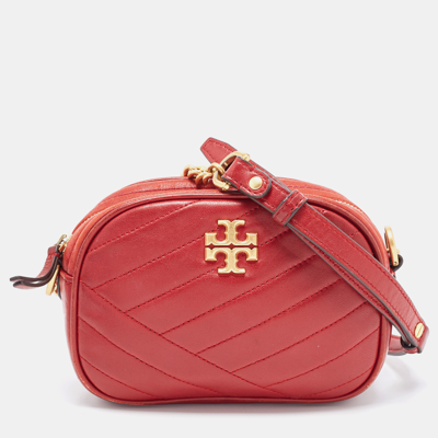 Pre-owned Tory Burch Red Leather Kira Camera Crossbody Bag