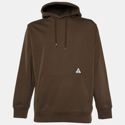Pre-owned Palace Brown Cotton Knit Hoodie L