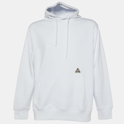 Pre-owned Palace White Cotton Knit Sofar Hood Sweatshirt L