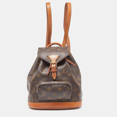 Pre-owned Louis Vuitton Monogram Canvas Mini Montsouris Backpack In Brown